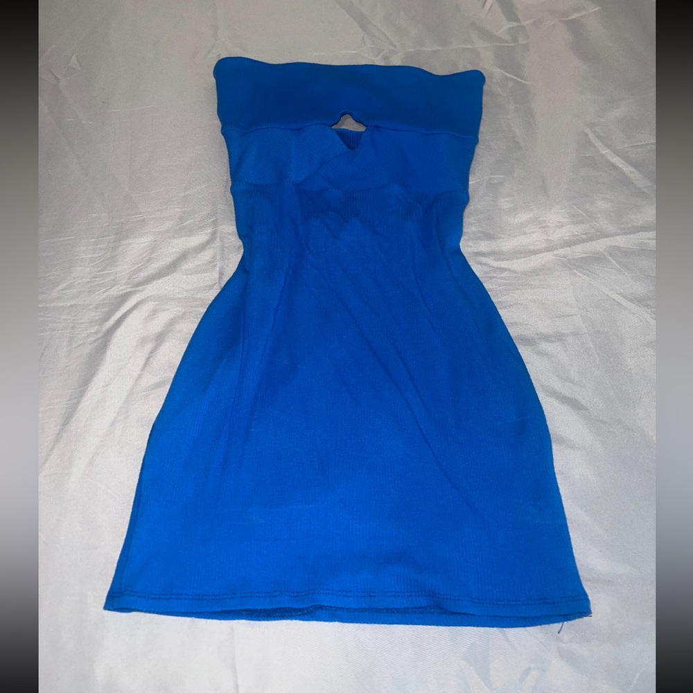 Blue Strapless Dress